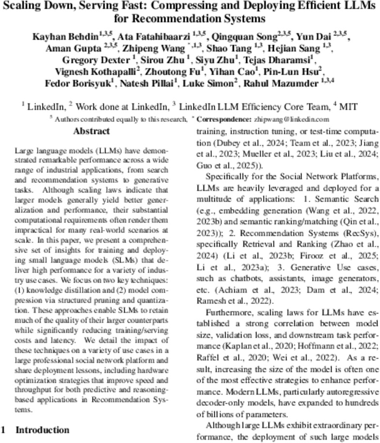 Scaling Down, Serving Fast